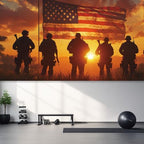 13x6 ft Patriotic Silhouette Garage Door Banner - Saluting Figures with American Flag Backdrop, Hanging Garage Decorations - for Memorial Day Veterans Day Tribute, Military Honor Outdoor Wall Sign - Image 4