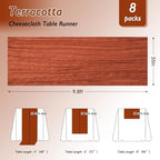 6 Pack Terracotta Cheesecloth Table Runner 120 Inch Boho Wedding Decor - Image 2