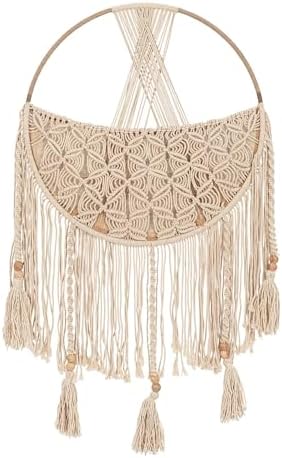Crane Baby Charlie Farmhouse Macramé Boho Toy Bin with Tassels, Hanging Basket Nursery Decor, Stuffed Animal Storage, Wall Organizer for Playroom, Boho Baby Room Decor& Kids Room Organization by CraneBaby