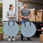 30 Inch Round Storage Bag 1 Pack,Blue Watercolor Waterproof Wreath Storage Container with Handles&Zipper Modern Minimalist Art Closet Organizer Bags Garland Box - Image 4