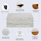 Handicrafts Home Large Decorative Storage Box with Lid – 9x6x3.5” Coffee Table Organizer, Keepsake- Decorative Boxes for Home Decor, Stylish Decorative Box for Office Decor- Aegean Pearl - Image 3