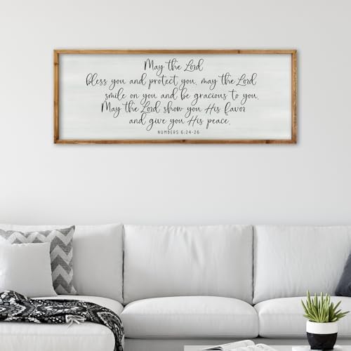 ZZJJHYWGQ Christian Wall Decor Numbers 6:24-26, Wood, 40"×15" by Unknown