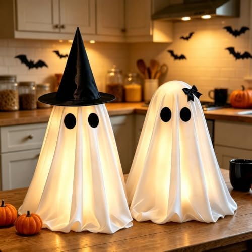 Halloween Decorations Indoor, 2 Packs Spooky Light Up Ghosts - Image 5