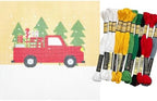 Howie's Needlepoint Christmas Needlepoint Kits, 18CT Printed Embroidery Pattern Starter Kits, Stamped Patterns Canvas Kits(Christmas - Car in The Winter,8.2x9.5inch) by HowiesNeedlepoint