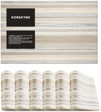 Textile Placemats Set of 6 - Heat Resistant Non-Slip Wipeable Place Mats for Party/Indoor/Outdoor Kitchen Dining Table, Washable Durable Woven Table Mats（Beige, 6） by Unknown