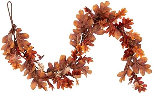 Vickerman 60" Orange Autumn Oak Leaf Garland. It Measures 60 by 9 inches. by Unknown