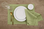 Solino Home 100% Pure Linen Dinner Napkins Moss Green, 20 x 20 in, Set of 4 - Image 2