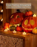 Merrynights Flameless Candles, 100-Pack Tea Lights Candles Battery Operated Bulk, Flameless Tealight Candles, LED Tea Lights for Christmas Halloween Wedding Fall Decor, 1.5'' D X 1.25'' H, Warm Yellow - Image 5