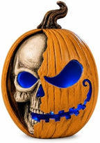 Led Light Up Jack O Lantern, Pumpkin Skull Halloween Decorations for Home by Bechivie