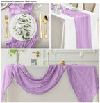 20 Pack Lavender Cheesecloth Table Runner 17x108 Inch Boho Wrinkled Sheer Gauze Cheese Cloth Table Runner Bulk Decor for Wedding, Bridal Shower, Birthday Party - Image 4