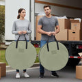 24 Inch Round Storage Bag 2 Pack,Vintage Green Graze Pattern Waterproof Wreath Storage Container with Handles&Zipper Monochrome Closet Organizer Bags Garland Box by Unknown