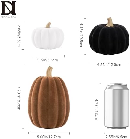 DN DECONATION 3 Pcs Fall Pumpkin Decorations, Artificial Pumpkin for Home - Image 3
