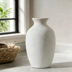 Large Ceramic Rustic Flower Vase, 10.43 Inch Tall Vintage Pottery Home Decor, Antique Farmhouse Terracotta Vase for Living Room, Shelf, Table, Mantel Decoration, Farmhouse - Off-White - Image 7