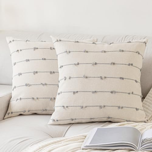 YEENAASY Boho Throw Pillow Covers 22x22 Set of 2 Farmhouse Pillow Cases by YEENAASY