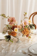 Ling's moment Fake Flowers Box, Faux Artificial Greenery Stems Foam Roses Tulip Silk Poppy Fabic Flower for Centerpieces Bouquet Wedding Floral Vase Table Decorations, Apricot & Peach, Grand Combo - Image 2