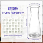 35 PCS Glass Bud Vases for Centerpieces, 5.5" Clear Small Flower Vases - Image 2