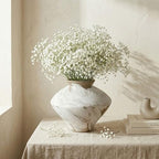 Wabi Sabi Vintage Vase, 6.3" Tall Wabi Sabi Decor Rustic Farmhouse Pottery Vase for Centerpiece, White Textured Pottery Flower Vase for Home Decorative, Table, Living Room, Bedroom, Bathroom, Kitchen - Image 6