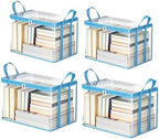 4 Pack Clear Comic Book Storage Containers, Blue by SKYJORMY