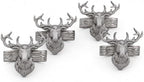 Arthur Court Elk Head Napkin Rings - Rustic Metal Set of 4 for Lodge Decor, Thanksgiving & Holiday Dining by ArthurCourt