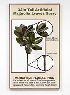 Serene Spaces Living 32in Tall Artificial Magnolia Leaves Spray, Ideal to Hang at Wedding, Store Display, Window Sill, Fall Decor, Perfect Holiday Décor - Image 5