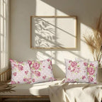 Red Flower Throw Pillow Covers 26"x26" Set of 4, Retro Floral Decorative Pillowcases for Sofa Chair Couch Bed Living Room Office Car Garden Patio Farmhouse Indoor Outdoor - Image 7