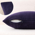 Mecatny Corduroy Decorative Throw Pillow Covers 26x26 Set of 2 Dusty Purple - Image 5