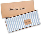 Solino Home 100% Linen Table Runner, 14 x 60 in, Sky Blue and White Striped - Image 6