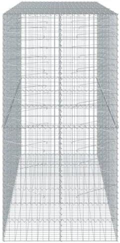 vidaXL Gabion Basket with Cover 118.1"x39.4"x78.7" Galvanized Iron - Image 6