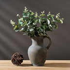 SIDUCAL Ceramic Rustic Farmhouse Vase with Handle, Terracotta Vase, Minimalist Decorative Vases for Home Decor, Table, Wedding,Living Room, Shelf, Decoration(BD) - Image 3