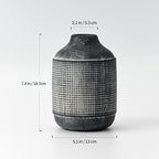 SIDUCAL Ceramic Rustic Farmhouse Vase, Sand Glaze Finish Boho Vase, Pottery Decorative Flower for Home Decor, Table, Living Room Decoration, Shelf Decor, Mantel, 7.4 Inch, Black - Image 2