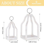 Romadedi Wooden Lantern Set of 2, 8.7" & 11.5" Tall, Whitewashed - Image 5