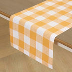 Solino Home 100% Linen Table Runner, 14 x 132 in, Mustard and White Check - Image 2