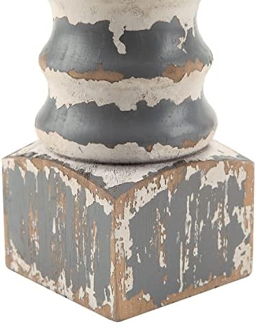 NIKKY HOME Rustic Wooden Pillar Candle Holders Set of 2, Shabby Chic Decor - Image 5