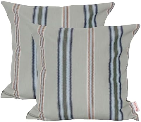 Outdoor/Indoor Sunbrella Throw Pillows Square Set of 2 Pieces 18 inch x 18 inch Saltillo Sagebrush - Cover Only, Insert Not Included by Unknown