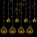 Riakrum 2 Pcs 8.2 ft Diya Lights Diwali String Lights Curtain 120 LED Lights Indoor Light Lamps for Diwali Decorations for Home Wall Window Indian Wedding Garden Bedroom Outdoor Christmas Party Gift by Riakrum