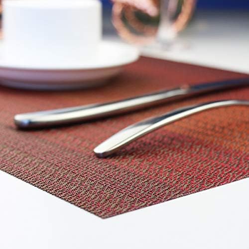 PIGCHCY Placemats Set of 12 Washable Durable Place Mats Vinyl Heat Resistant Non-Slip Table Mats Indoor Outdoor (Scarlet Red) - Image 6
