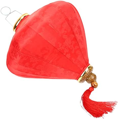 Alipis Vietnamese Water Drop Lantern 25.6 Inch Silk Fabric Hanging Lantern for Wedding Party Garden Festival Indoor Outdoor Decorative Lampshade by Alipis