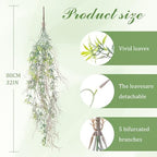 dallisten 4Pcs Fake Hanging Fern Plants for Outdoors, UV Resistant Artificial Ferns Greenery Vines Faux Trailing Plants for Indoor Wall Porch Wedding Boho Home Garden Decor(4PCS WhiteGreen Ferns) - Image 3