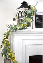 FiveSeasonStuff Rustic Willow and Eucalyptus Garlands – Lifelike Greenery with USB-Powered 100 LED String Lights – Perfect for Weddings, Home Decor, Events, and Seasonal Decorations - Image 2