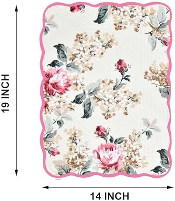 English Garden Luxury Handcrafted Placemats (Reversible) Cotton Quilted Fabric Machine Washable – Set of 6 – Elegant Home Decor – 14 x 19 inches - Bloom Collection - Image 3