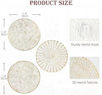 Briful 12" Wall Décor Pack of 3 Metal White Washed Starbursts Radial Plate Wall Art Modern Accent Hanging Wall Decorations For Home Office Bedroom Or Living Room Wall Sculptures - Image 2