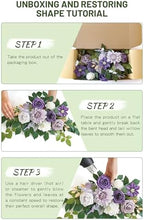 Wedding Decor Pack of 2 Welcome Sign Flower Backdrop Garland for Ceremony Reception Wall Easel Home Decoration Entryway Faux Outdoor Board Head Table Decor Lilac & Cream - Image 6