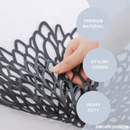 Snowkingdom Pack of 18 Black Placemats Washable Pressed Vinyl Laser Cut Dining Table Mats Round Floral Charger Decoration for Christmas Halloween Thanksgiving Wedding - Image 5