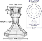 (12 Pack) Clear Glass Candlestick Holders, Taper Candle Stick Holders Set for Wedding & Home Decor - CH06 - Image 3