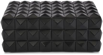 Perilla Home Large Decorative Storage Box – 8" x 5" x 3" – Black MDF with Madison Black Resin Finish – Wooden Keepsake Chest for Blankets, Crafts & Home Organization - Image 4