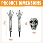 JOYIN 3 Pcs Halloween Skeleton Decorations Outdoor, Realistic Looking Skeleton Yard Stakes, Groundbreaker Skull Decor for Graveyard Yard Lawn Garden Party Supplies - Image 4