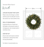 Balsam Hill Vermont White Spruce Christmas Wreath - 26" Majestic East Coast Front Door Wreath with True Needle Foliage & Battery-Operated LED Clear Lights - Image 3