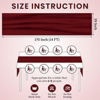 MDS Pack of 5 | Maroon | 14ft Chiffon Table Runner 29x170 Inches Long Romantic Rustic Sheer Gauze Runner for Wedding Bridal Shower Birthday Banquets Engagement Spring Easter Boho Decorations - Image 3