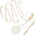 Boao Christmas Wooden Beads Garland, Christmas Tree Decor (Beige) - Image 3