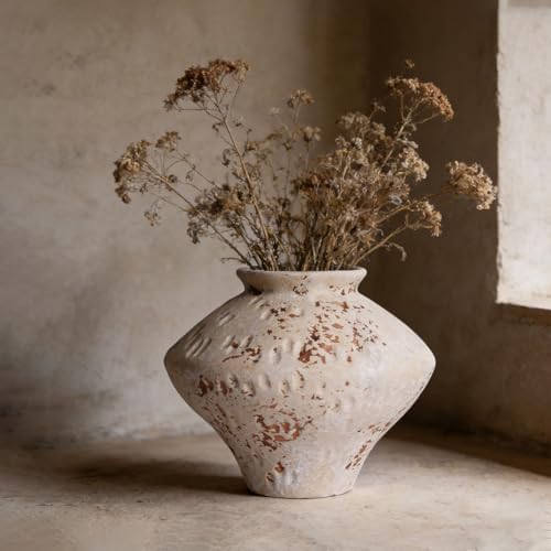Wabi Sabi Rusty Vintage Vase, 6.3" Tall Wabi Sabi Decor Rustic Farmhouse Pottery Vase for Centerpiece, Textured Pottery Flower Vases for Home Decorative, Table, Living Room, Bedroom, Bathroom, Kitchen - Image 3